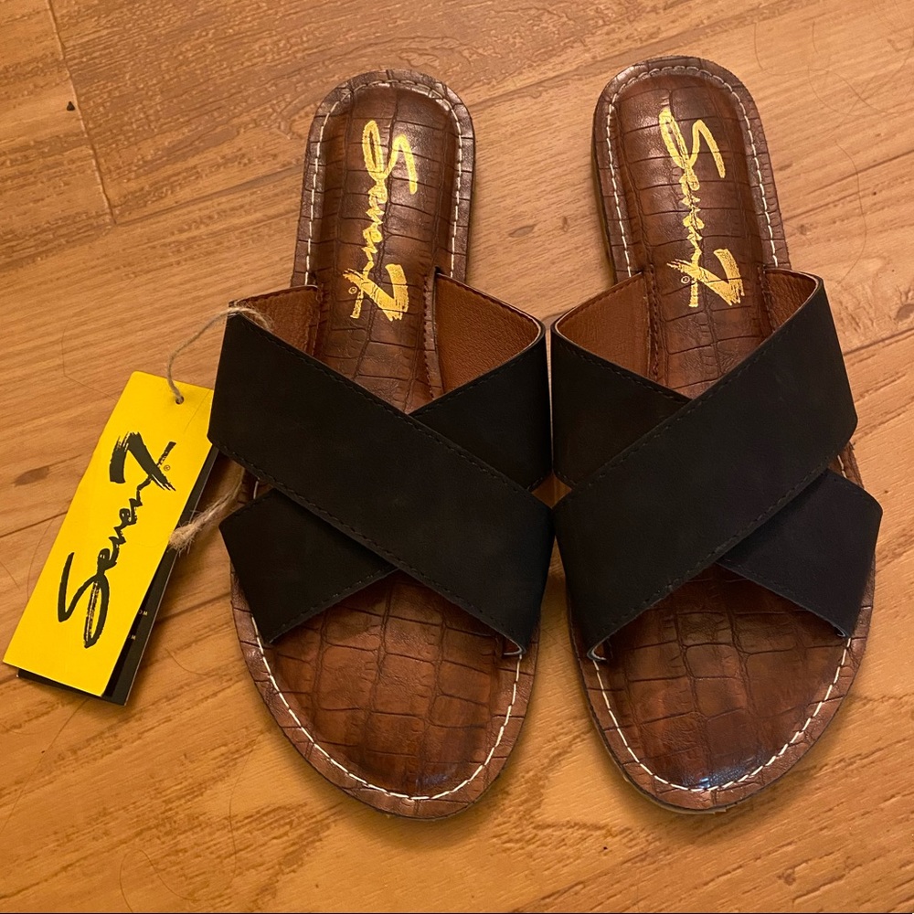 Black slide sandals